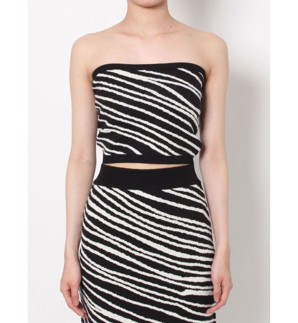 EVRIS「ジオメトリックニットベアトップ【セットアップ着用可能】」|チューブトップ|