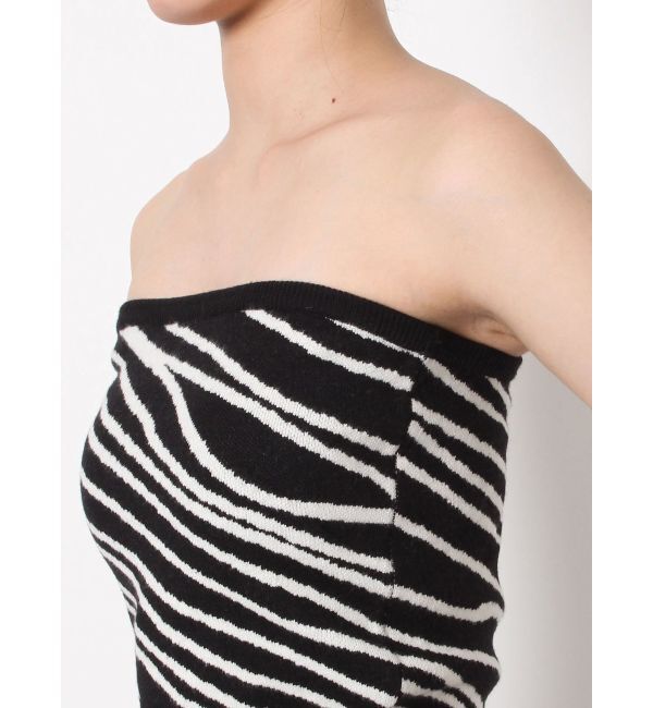 EVRIS「ジオメトリックニットベアトップ【セットアップ着用可能】」|チューブトップ|