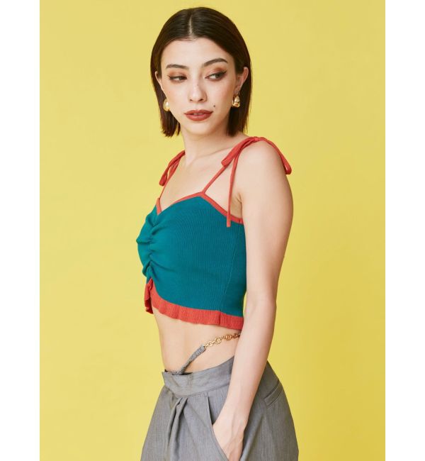 EVRIS「ドロストフリルニットキャミソール」|ニット・セーター|