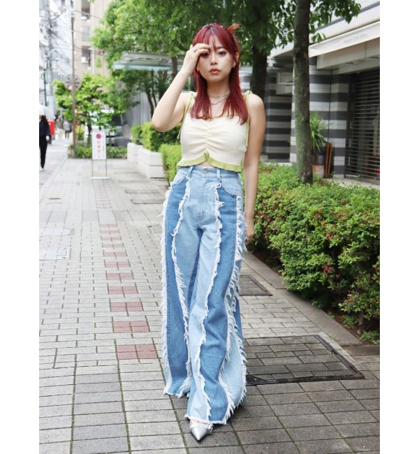 EVRIS「ドロストフリルニットキャミソール」|ニット・セーター|