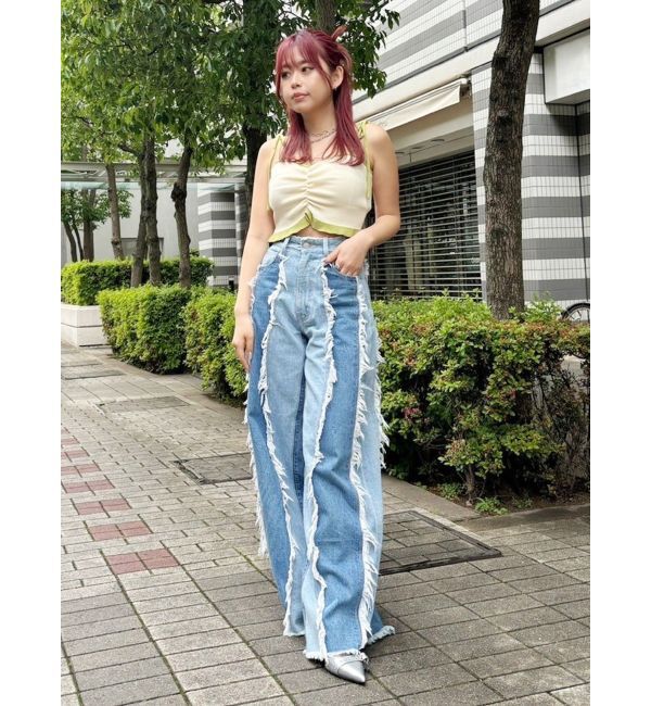 EVRIS「ドロストフリルニットキャミソール」|ニット・セーター|