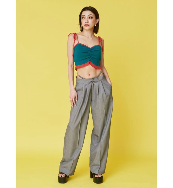 EVRIS「ドロストフリルニットキャミソール」|ニット・セーター|