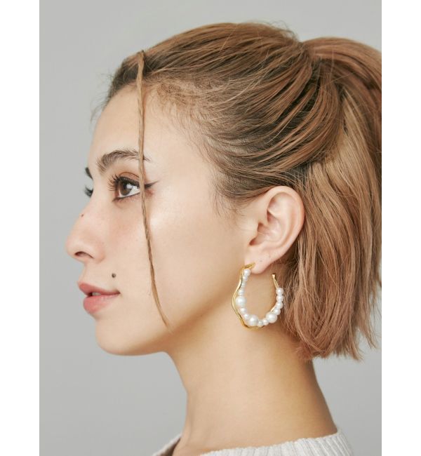 EVRIS「PEARL MIX HOOPピアス」|ピアス|