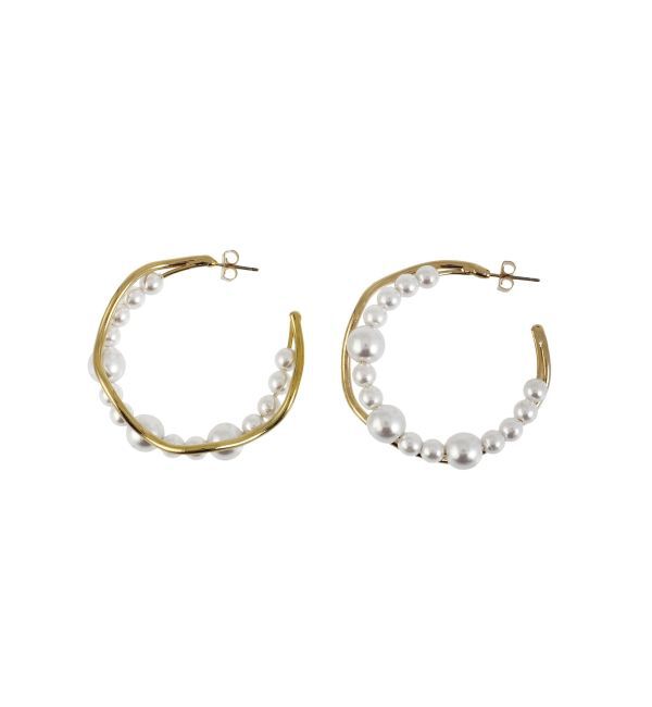 EVRIS「PEARL MIX HOOPピアス」|ピアス|