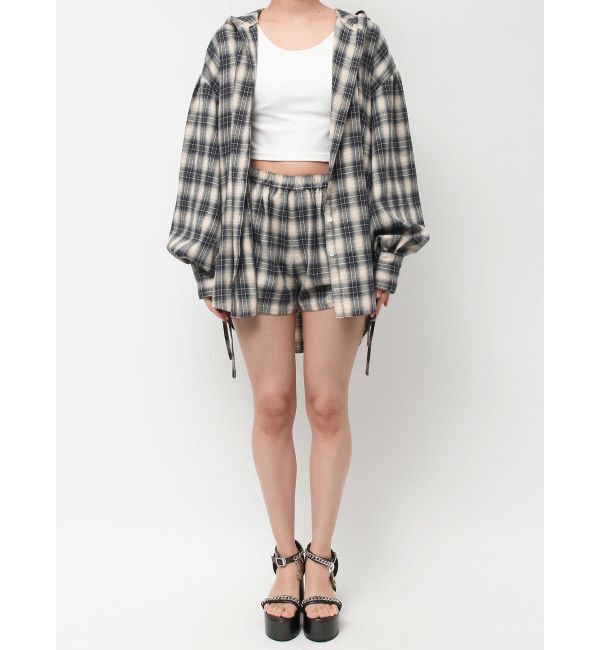 EVRIS「サイドギャザーチェックショートパンツ【セットアップ着用可能】」|その他|