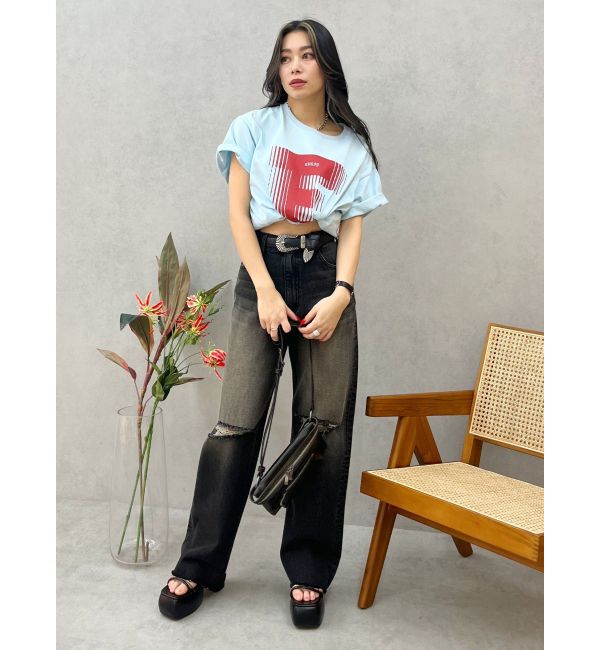 EVRIS「フロントロゴオーバーサイズTシャツ」|Tシャツ・カットソー|