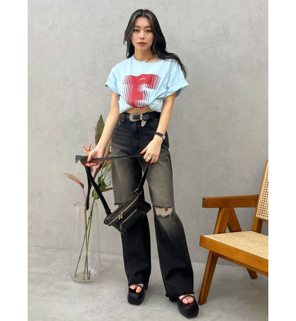 EVRIS「フロントロゴオーバーサイズTシャツ」|Tシャツ・カットソー|