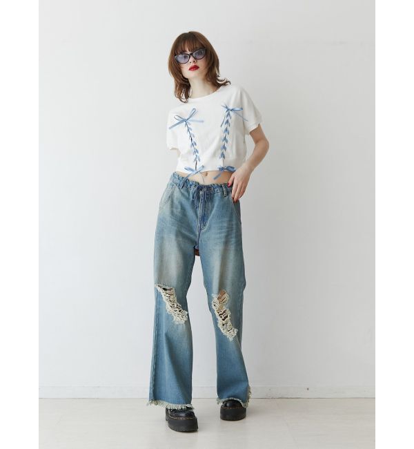 jouetie「レースアップリボントップス」|Tシャツ・カットソー|