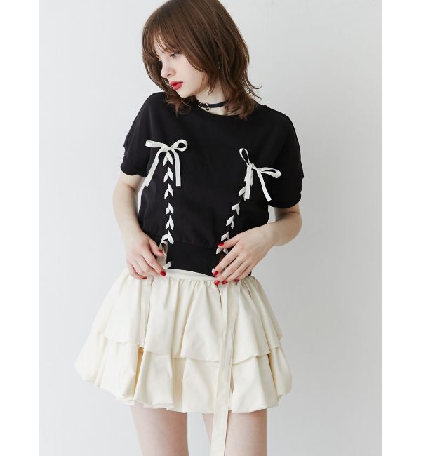 jouetie「レースアップリボントップス」|Tシャツ・カットソー|
