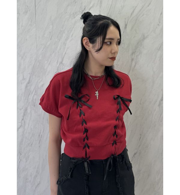 jouetie「レースアップリボントップス」|Tシャツ・カットソー|