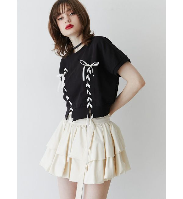 jouetie「レースアップリボントップス」|Tシャツ・カットソー|