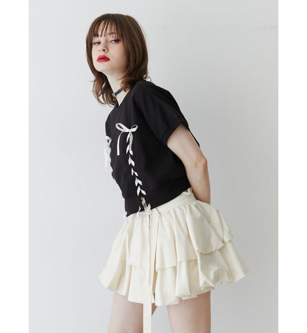 jouetie「レースアップリボントップス」|Tシャツ・カットソー|
