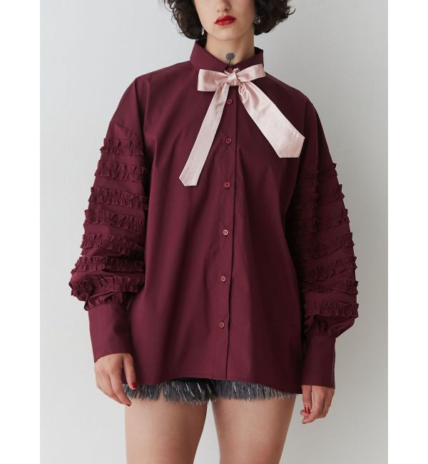 jouetie「スリーブフリルルーズタイシャツ【セットアイテム】」|シャツ・ブラウス|