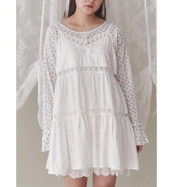 merry jenny「flowerフレアベビードール」|シャツ・ブラウス|ブルー