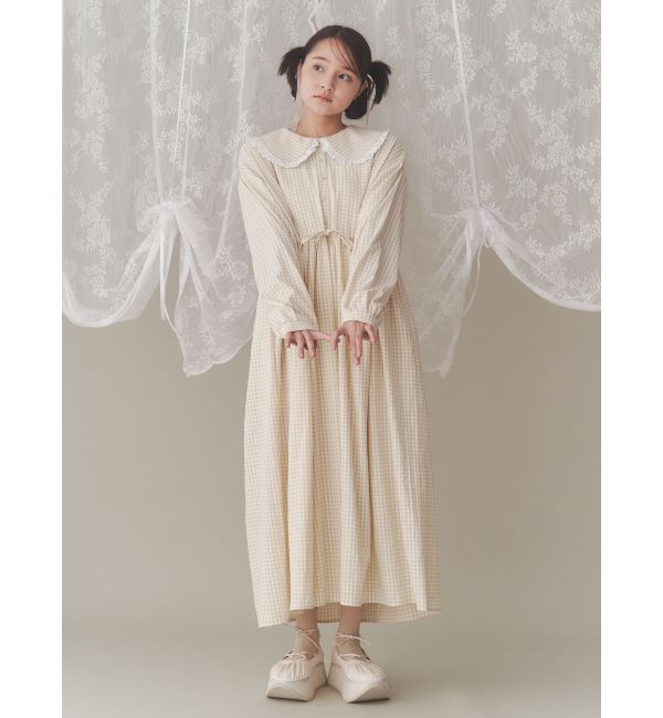 merry jenny「ギンガムチェックフリルワンピース」|ワンピース|