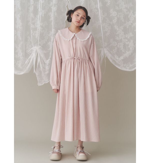 merry jenny「ギンガムチェックフリルワンピース」|ワンピース|