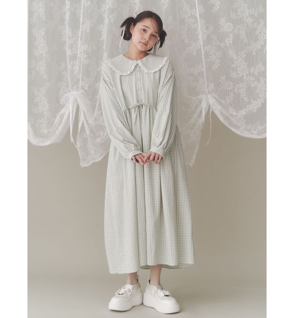 merry jenny「ギンガムチェックフリルワンピース」|ワンピース|