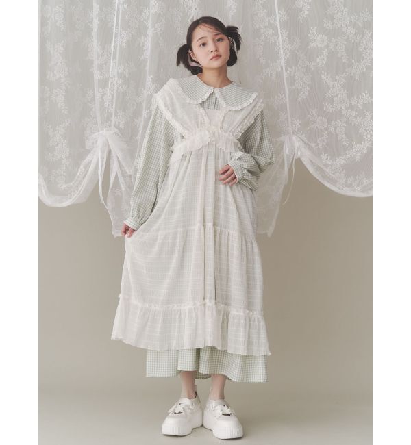 merry jenny「ギンガムチェックフリルワンピース」|ワンピース|