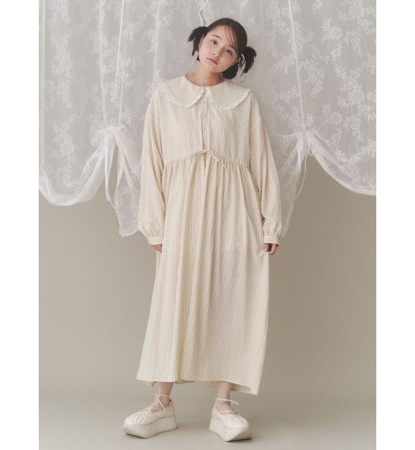 merry jenny「ギンガムチェックフリルワンピース」|ワンピース|