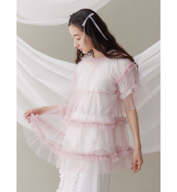 merry jenny「チュールティアードチュニック」|シャツ・ブラウス|