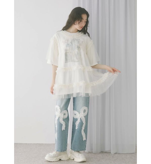 merry jenny「チュールティアードチュニック」|シャツ・ブラウス|