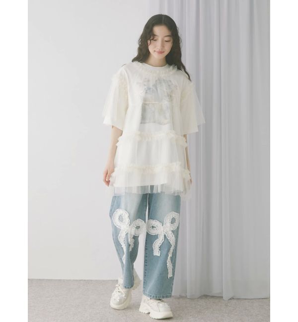merry jenny「チュールティアードチュニック」|シャツ・ブラウス|