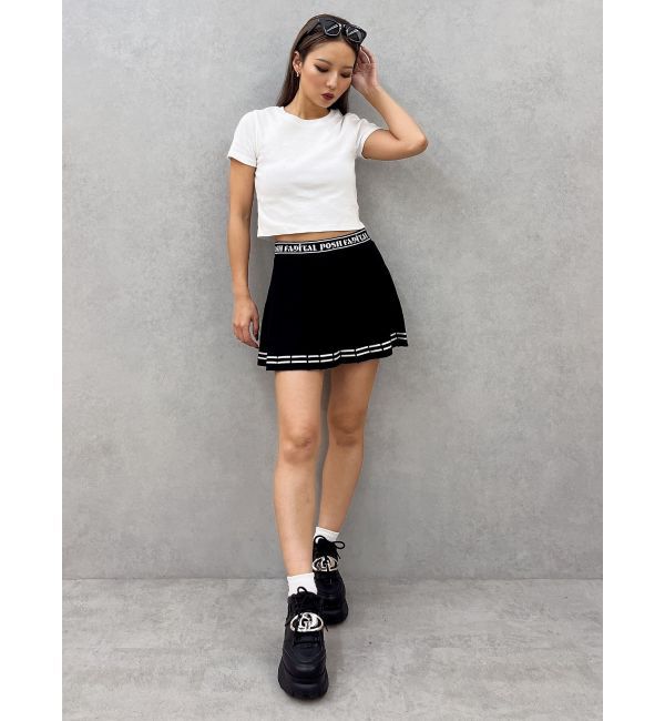 GYDA「GDニットLINEスカートライクショートパンツ」|スカート|