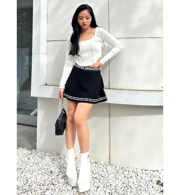 GYDA「GDニットLINEスカートライクショートパンツ」|スカート|