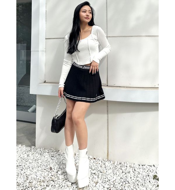 GYDA「GDニットLINEスカートライクショートパンツ」|スカート|