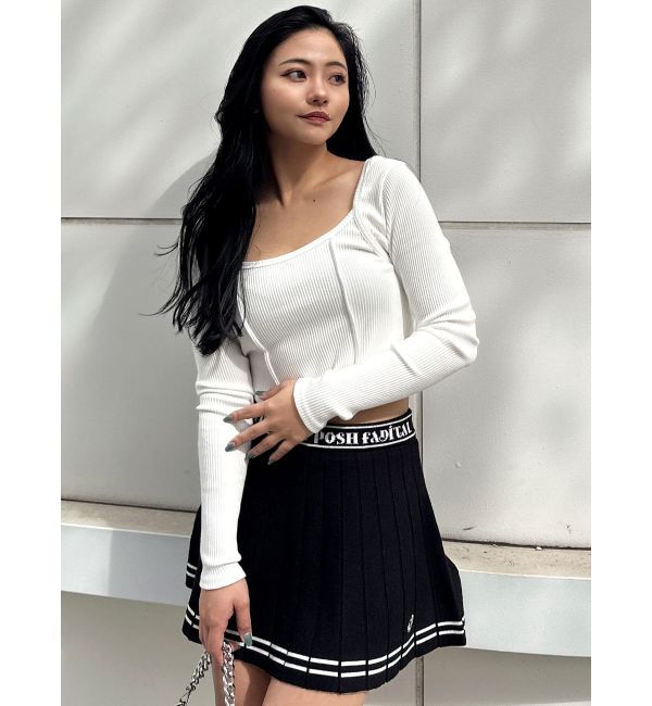 GYDA「GDニットLINEスカートライクショートパンツ」|スカート|