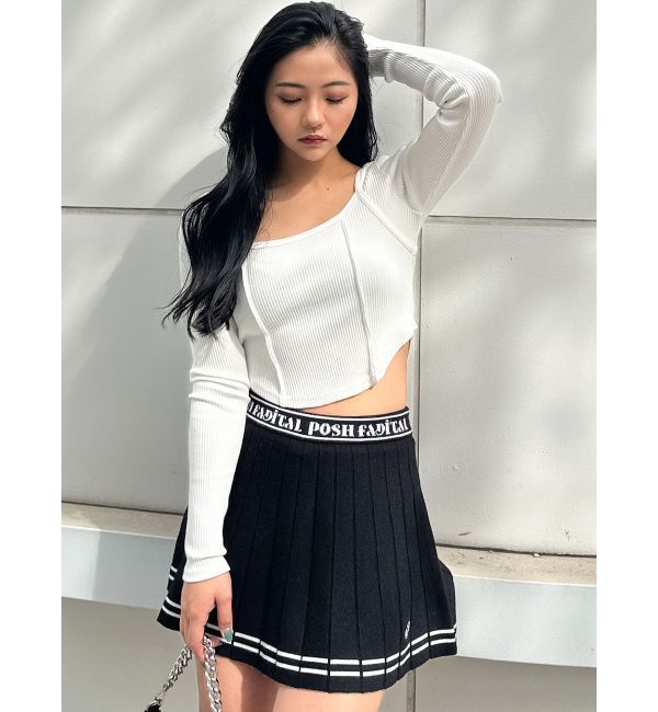 GYDA「GDニットLINEスカートライクショートパンツ」|スカート|