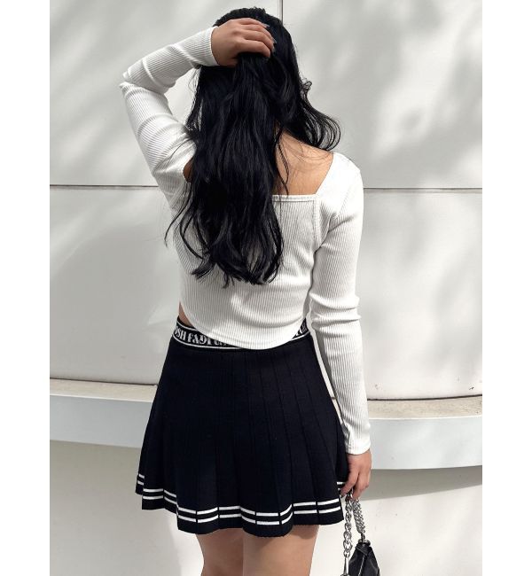 GYDA「GDニットLINEスカートライクショートパンツ」|スカート|