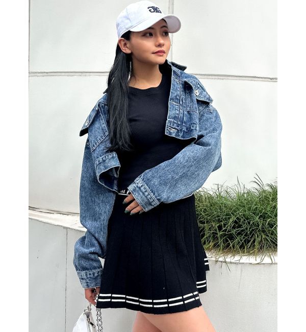 GYDA「GDニットLINEスカートライクショートパンツ」|スカート|