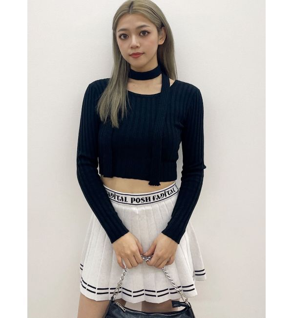 GYDA「GDニットLINEスカートライクショートパンツ」|スカート|