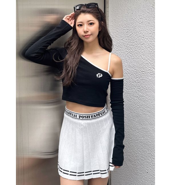 GYDA「GDニットLINEスカートライクショートパンツ」|スカート|