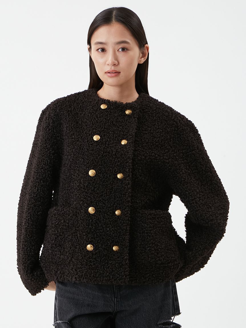 ぺ*こ様 Mila owen 金釦カールファージャケット 　ボアジャケット 金釦カールファージャケット（Mila Owen）｜ルミネのファッション通販