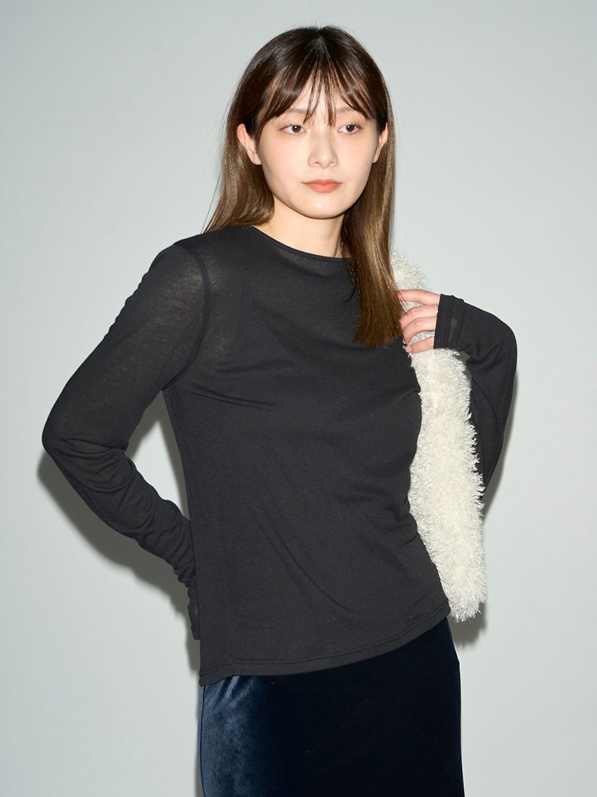 emmi atelier「オーガニックコットン強撚天竺トップス」|Tシャツ・カットソー|