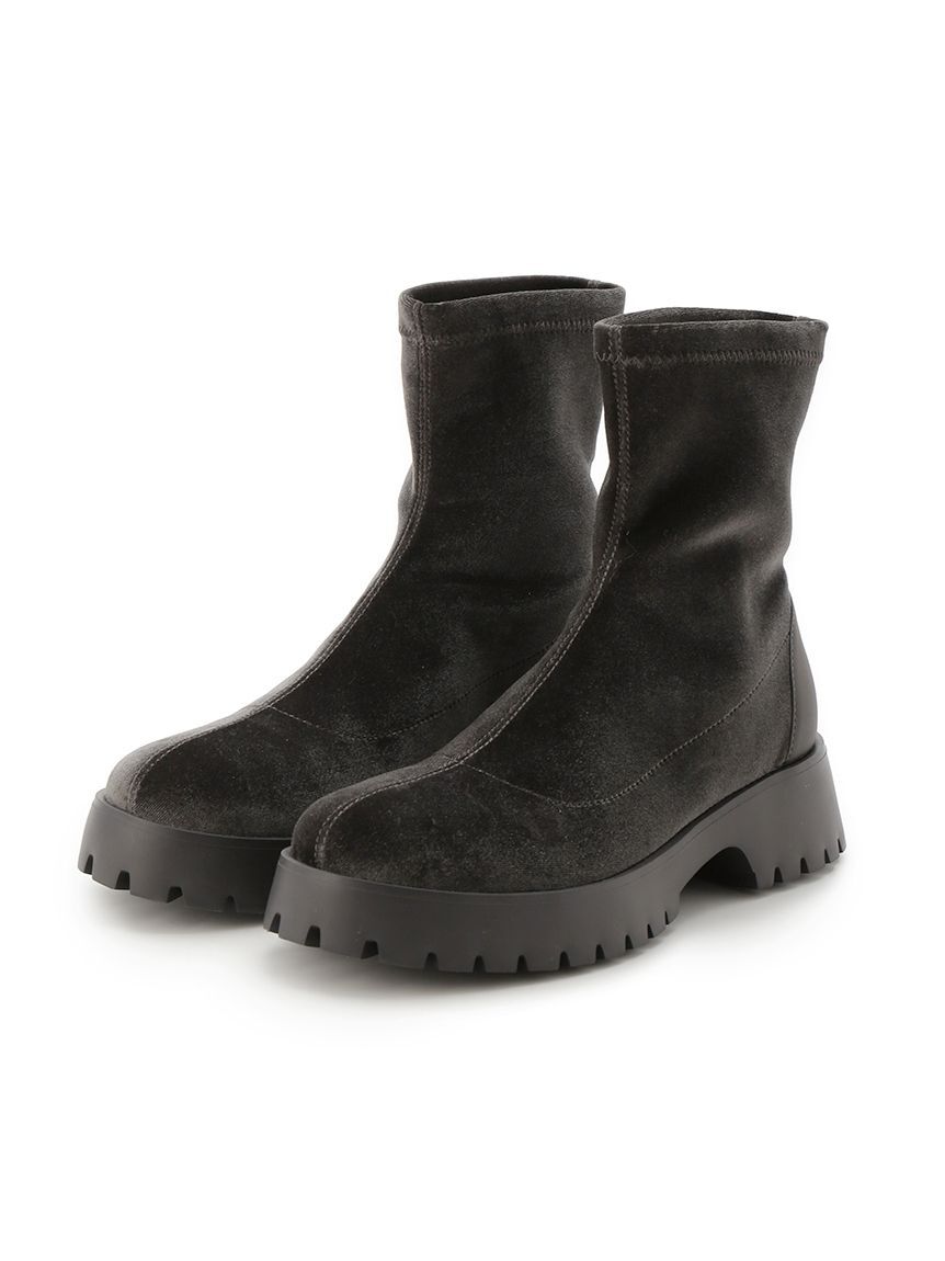 emmi atelier「ベロアストレッチブーツ」|ショートブーツ|