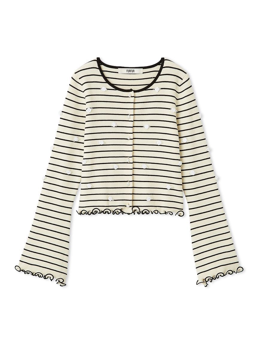 FURFUR「プティフラワーボーダーカーディガン」|カーディガン|