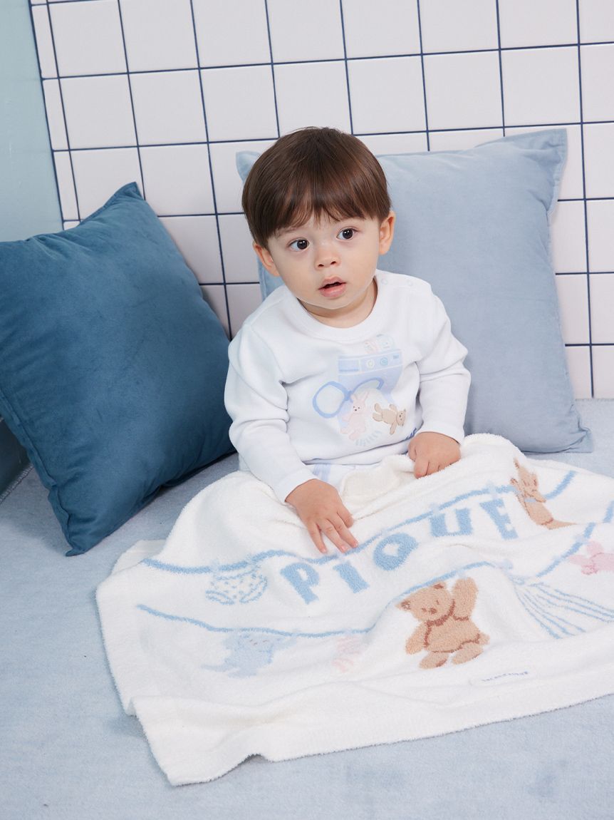 GELATO PIQUE KIDS & BABY「【KIDS】エアリーモコウォッシングアニマルジャガードブランケット」|ブランケット|OWHT
