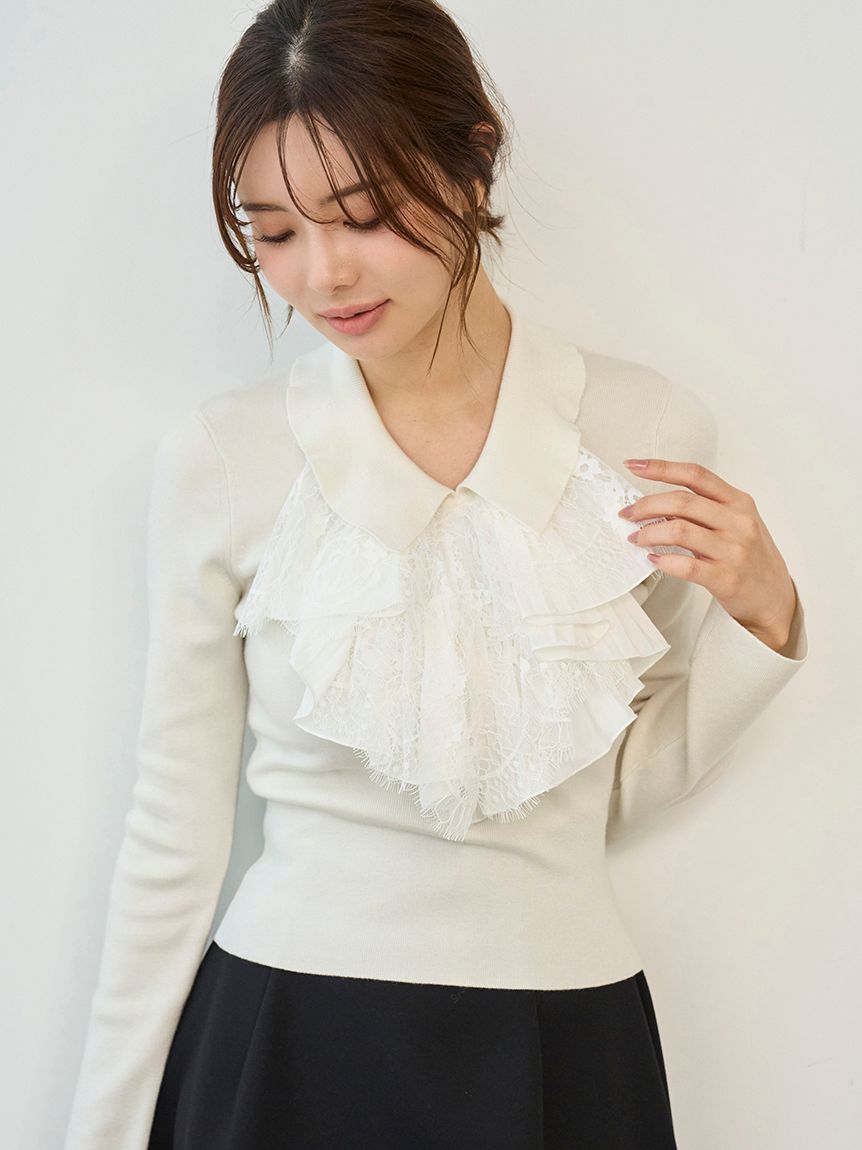 完売色♥️新作新品✨ Sustainableレイヤードラッフルニットプルオーバー Sustainableレイヤードラッフルニットプルオーバー（SNIDEL）｜ルミネ