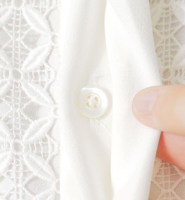  「レースコンビショートスリーブシャツ」|シャツ・ブラウス|