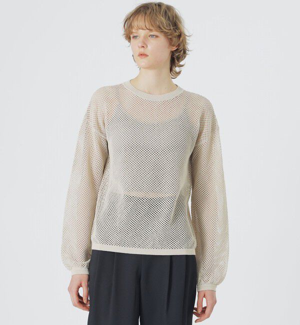  「メッシュニットプルオーバー」|ニット・セーター|ベージュ