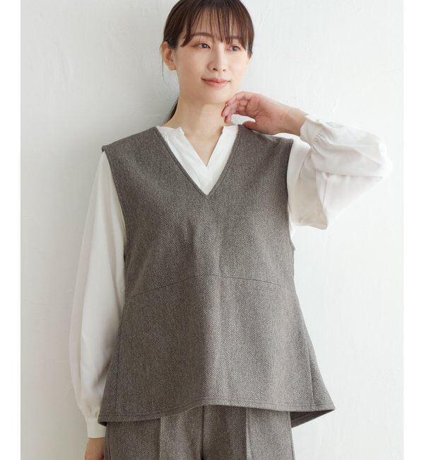 IKKA LOUNGE「【2点セット】ペプラムジレパンツセット」|ワンピース|