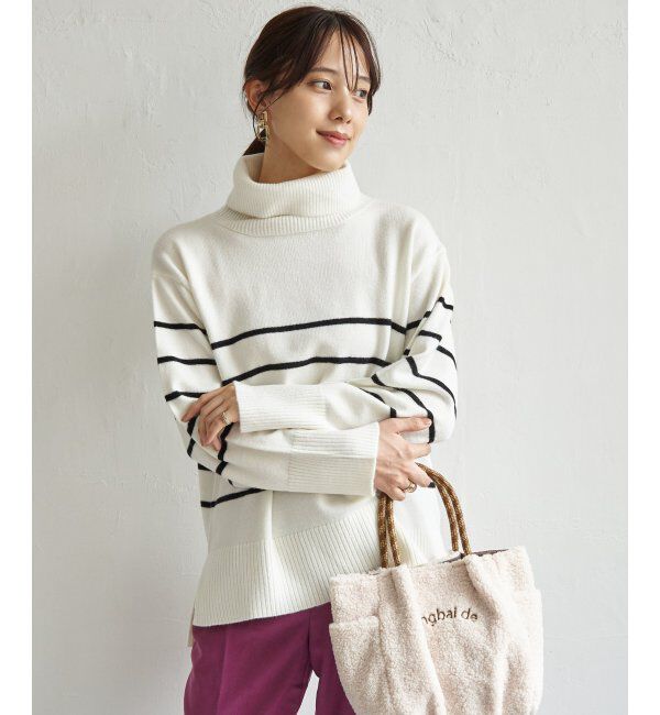ikka「ワイドタートルネックニットプルオーバー」|プルオーバー|オフホワイト