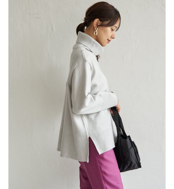 ikka「ワイドタートルネックニットプルオーバー」|プルオーバー|ライトグレイ
