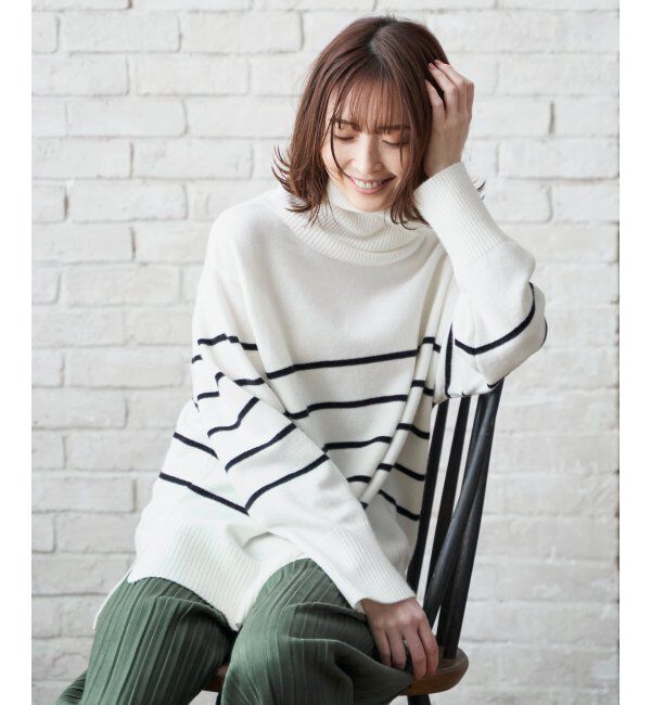 ikka「ワイドタートルネックニットプルオーバー」|プルオーバー|