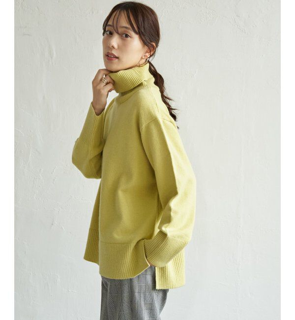 ikka「ワイドタートルネックニットプルオーバー」|プルオーバー|イエロー