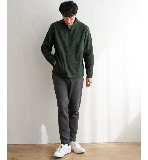 ikka「メランジフリースハーフジッププルオーバー」|パーカー|