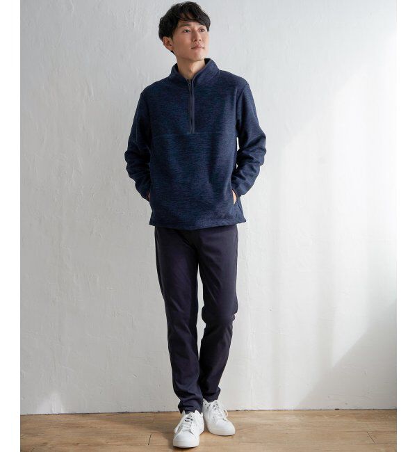 ikka「メランジフリースハーフジッププルオーバー」|パーカー|